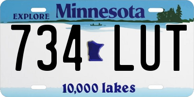 MN license plate 734LUT