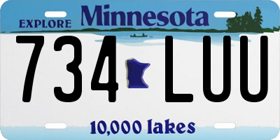 MN license plate 734LUU