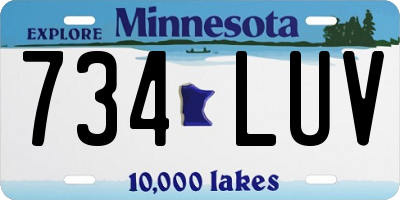 MN license plate 734LUV