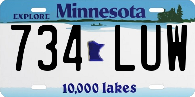 MN license plate 734LUW