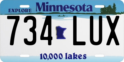 MN license plate 734LUX