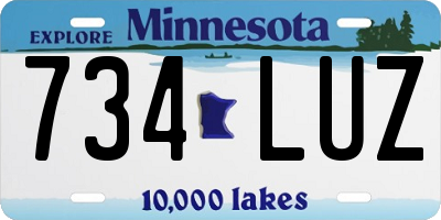 MN license plate 734LUZ