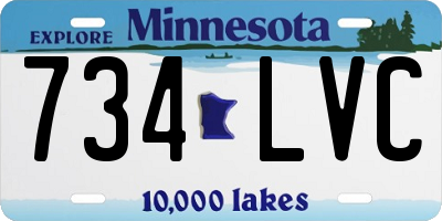MN license plate 734LVC