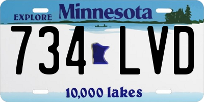 MN license plate 734LVD