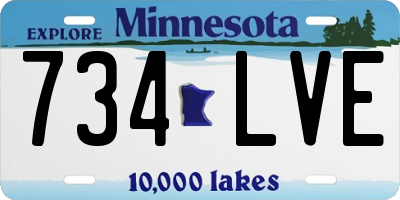 MN license plate 734LVE