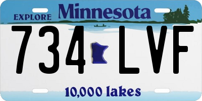 MN license plate 734LVF