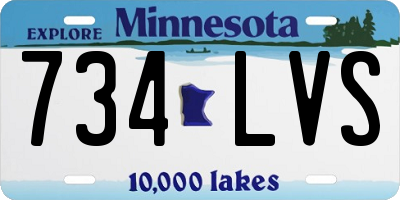 MN license plate 734LVS