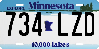 MN license plate 734LZD