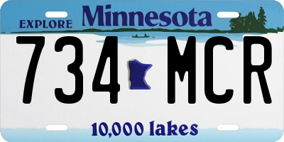 MN license plate 734MCR