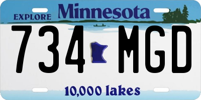 MN license plate 734MGD