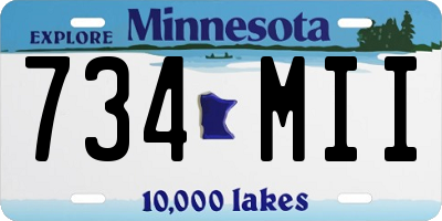 MN license plate 734MII