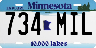 MN license plate 734MIL