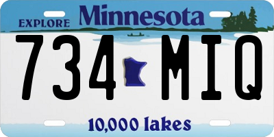 MN license plate 734MIQ