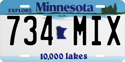 MN license plate 734MIX