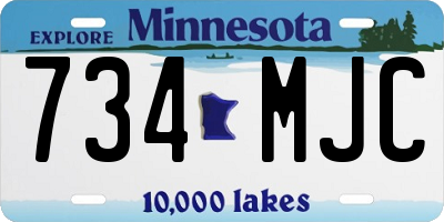 MN license plate 734MJC
