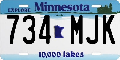 MN license plate 734MJK