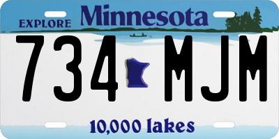 MN license plate 734MJM