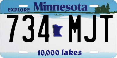 MN license plate 734MJT
