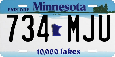 MN license plate 734MJU