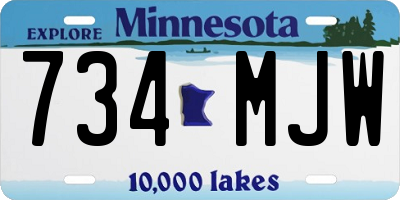 MN license plate 734MJW