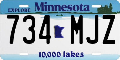 MN license plate 734MJZ