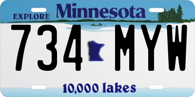 MN license plate 734MYW