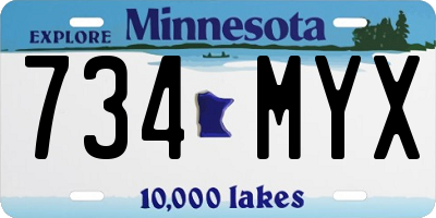 MN license plate 734MYX