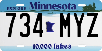 MN license plate 734MYZ