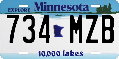 MN license plate 734MZB