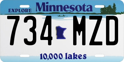 MN license plate 734MZD
