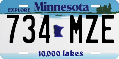 MN license plate 734MZE