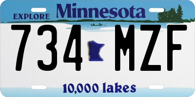 MN license plate 734MZF