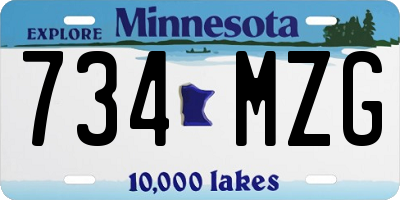 MN license plate 734MZG