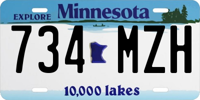 MN license plate 734MZH