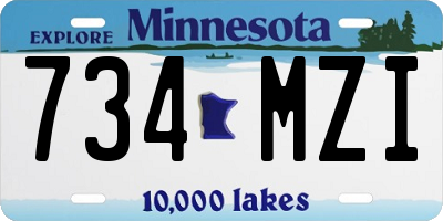 MN license plate 734MZI
