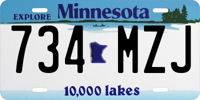 MN license plate 734MZJ