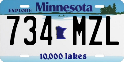 MN license plate 734MZL