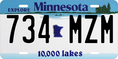 MN license plate 734MZM