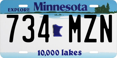 MN license plate 734MZN