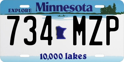 MN license plate 734MZP