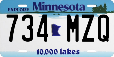 MN license plate 734MZQ