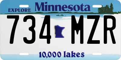 MN license plate 734MZR