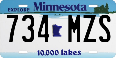 MN license plate 734MZS