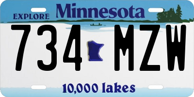 MN license plate 734MZW