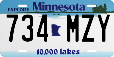 MN license plate 734MZY