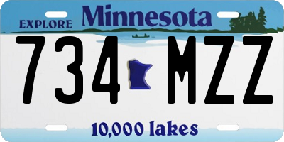 MN license plate 734MZZ