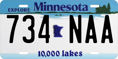 MN license plate 734NAA