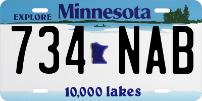 MN license plate 734NAB