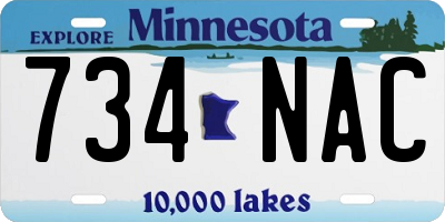 MN license plate 734NAC
