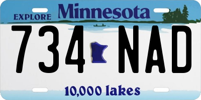 MN license plate 734NAD